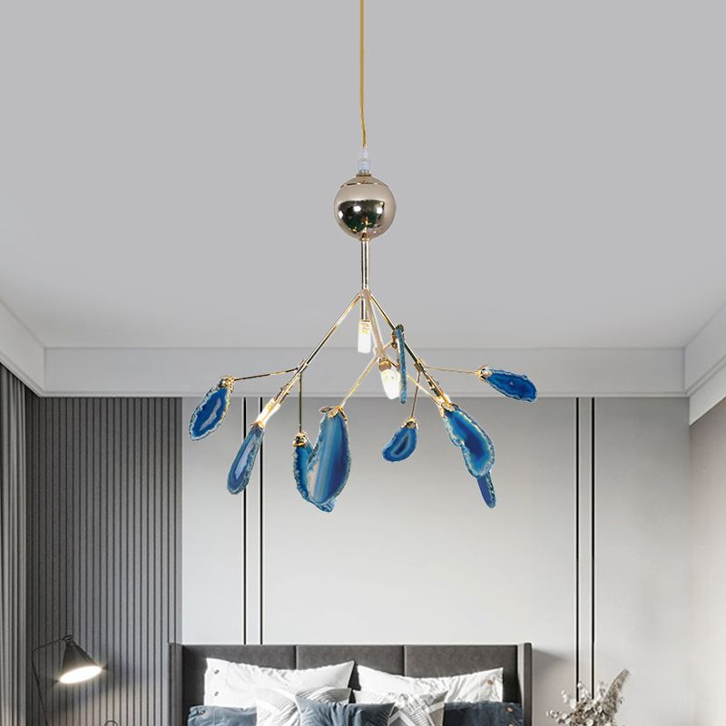 Aria Zeitgenoss Pendelleuchte Zweigform Schlafzimmer/Esszimmer Blau Metall