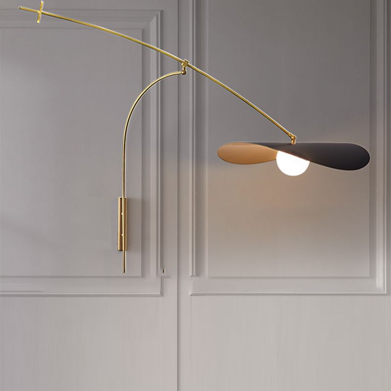 Arisha Antiquität Wandleuchte, Bogen Schwarz/Gold, Schlafzimmer
