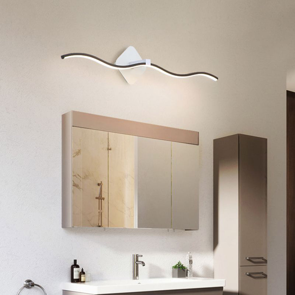 Arisha Minimalistische Lineare Metall-Wandleuchte, Schwarz/Weiß