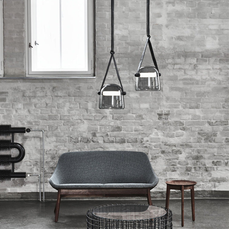 Ray Modern LED Pendelleuchte Kuppel Esstisch, Grau/Weiß, Glas