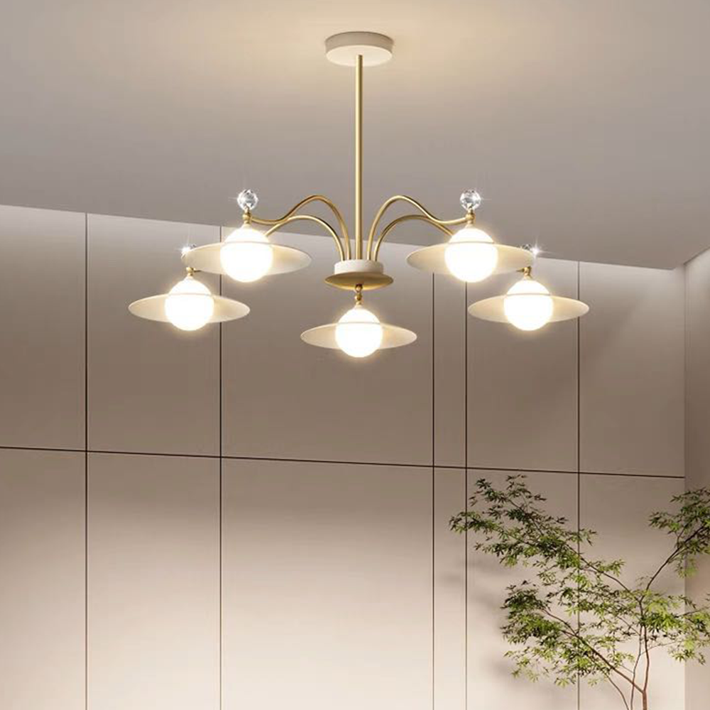 Arisha Designer Gold Kronleuchter, 6/8 Flammig, Wohnzimmer/Schlafzimmer