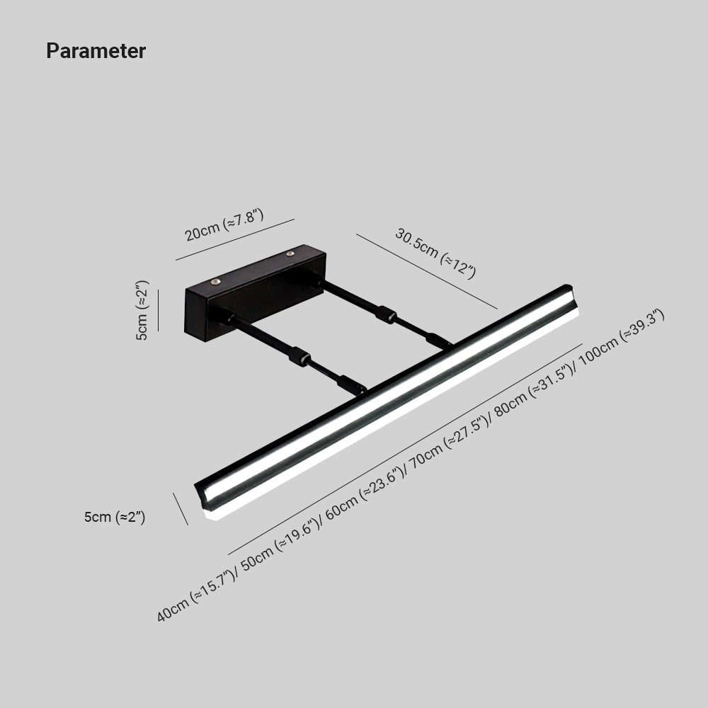Arisha Industrial Linear Metall/Acryl Wandleuchte, Schwarz