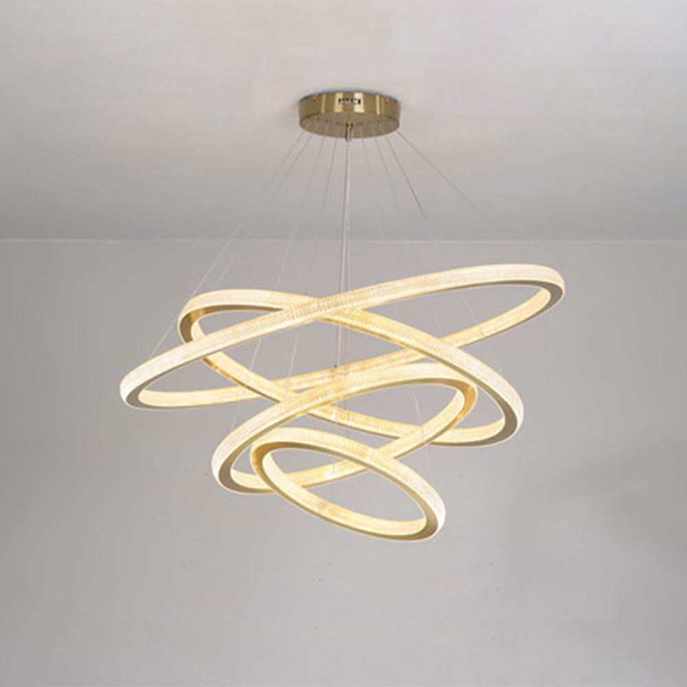 Kristy Modern Ring LED Kronleuchter Gold Wohn/Schlafzimmer Metall-Letslighting