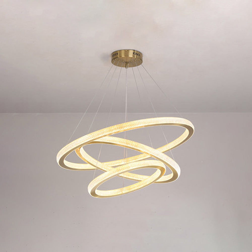 Kristy Modern Ring LED Kronleuchter Gold Wohn/Schlafzimmer Metall-Letslighting