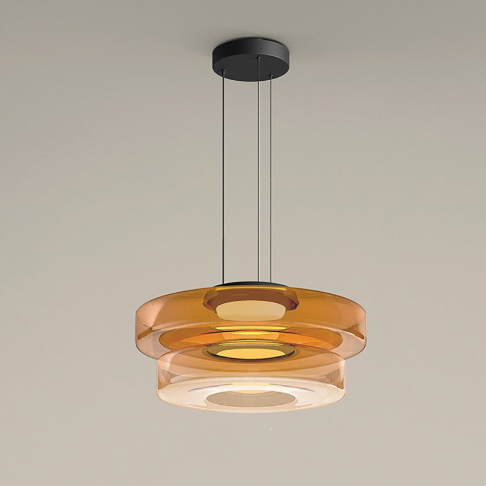 Jojo Glas-Pendelleuchte mit mehrstufigem Aufbau