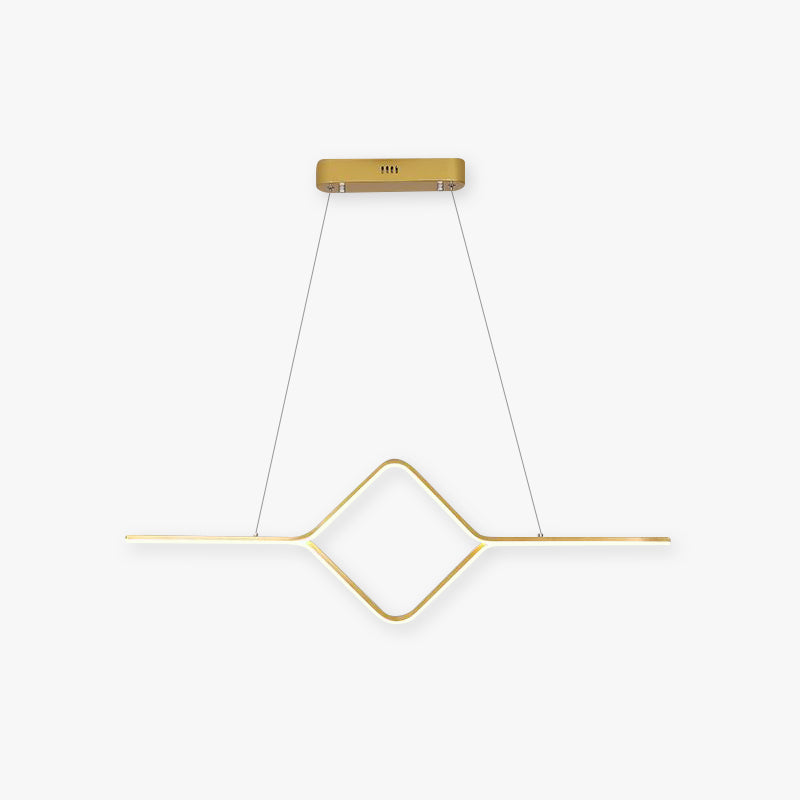 Arisha Pendelleuchten, Linear Quadrat, Schwarz/Gold, LED, Schlafzimmer