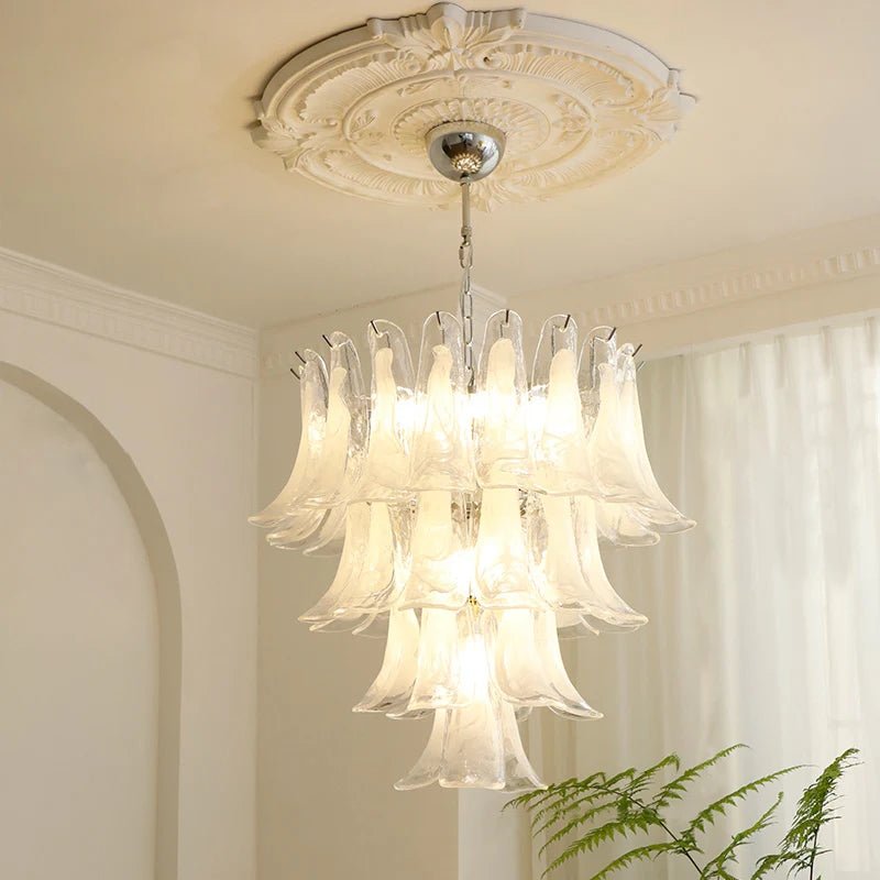 Aurora Chandelier Murano Glass Leaf Golden - Blowlighting