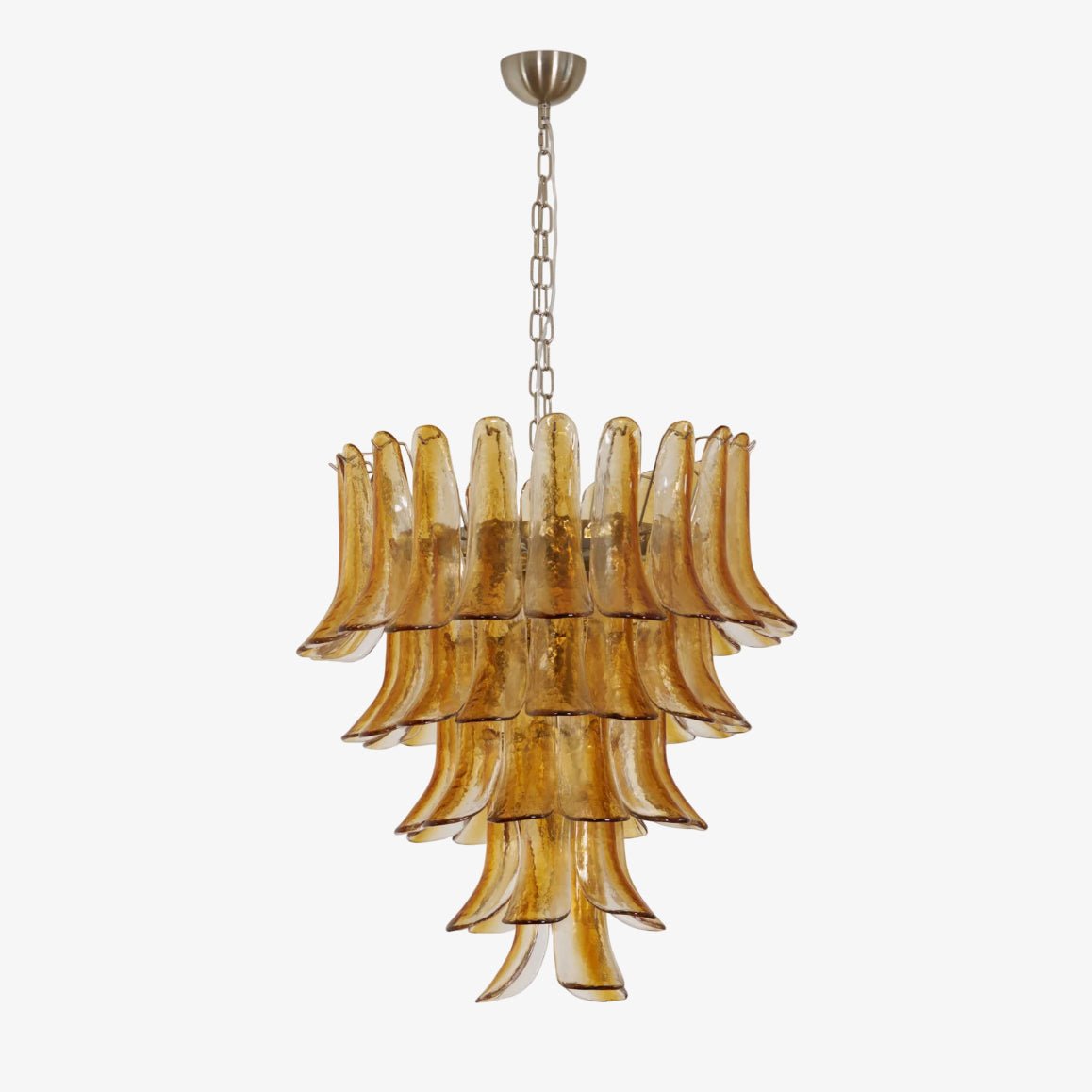 Aurora Chandelier Amber Lily Murano Glass Layered Centerpiece - Neutralighting