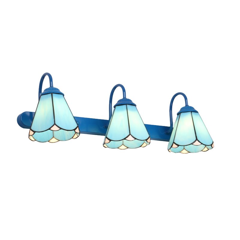 Arisha Vintage Blume LED Wandleuchte Schwarz/Weiß/Blau Schlafzimmer/Flur Metall/Glas