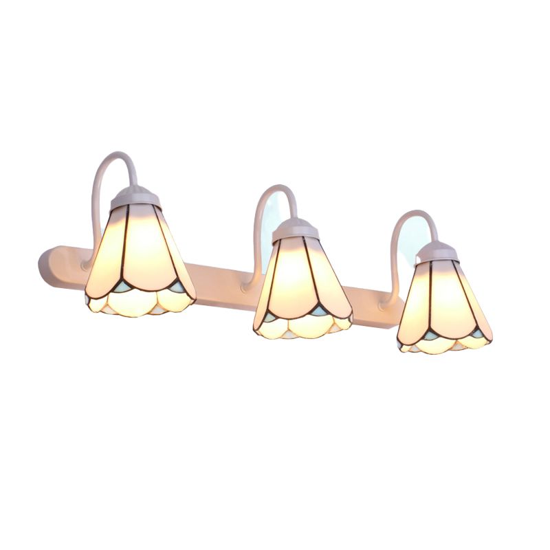 Arisha Vintage Blume LED Wandleuchte Schwarz/Weiß/Blau Schlafzimmer/Flur Metall/Glas