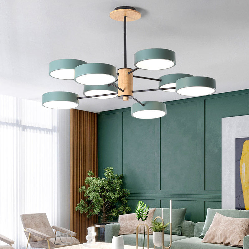 Arisha Modern Kronleuchter Geometrische Wohnzimmer, Metall Holz, 3 Farben-Letslighting