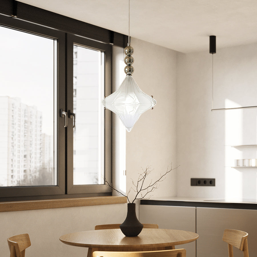 Art Deco Astris Elara Stern Pendelleuchte, Detailansicht