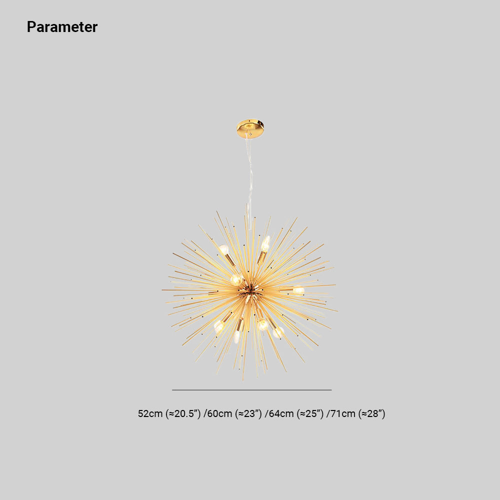 Modern Starburst LED Pendelleuchte Gold Schlaf/Wohn/Esszimmer Metall ∅52/60/64/71CM