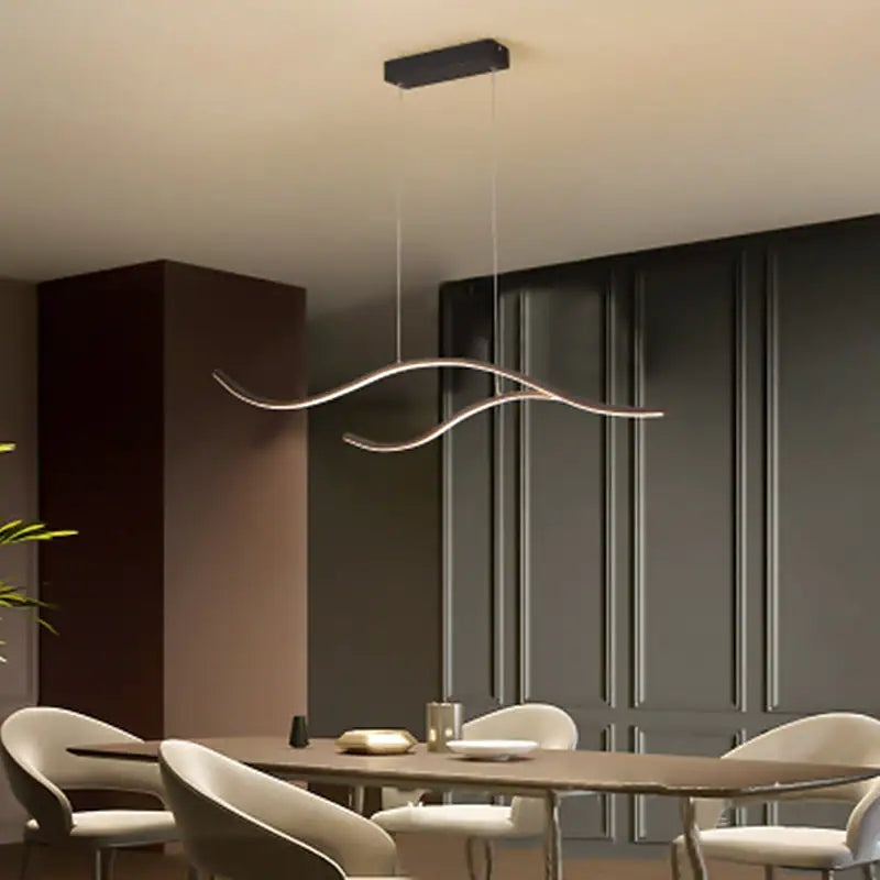 Arisha Modern LED Pendelleuchte Schwarz/Gold Wohn/Schlaf/Esszimmer Metall
