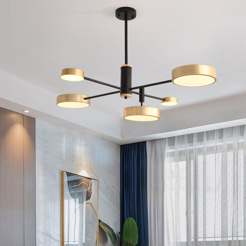 Arisha Modern LED Pendelleuchte Gold/Weiß/Grau Wohn/Schlaf/Esszimmer Esstisch Metall&Holz 3 Farbwechsel Per Schalter-Letslighting
