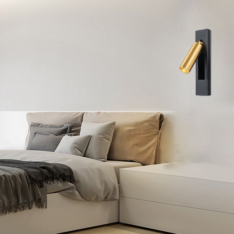 Ray Modern LED Drehbar Wandleuchte/Wandstrahler Schwarz/Gold Wohn/Schlafzimmer Metall 18CM Lang