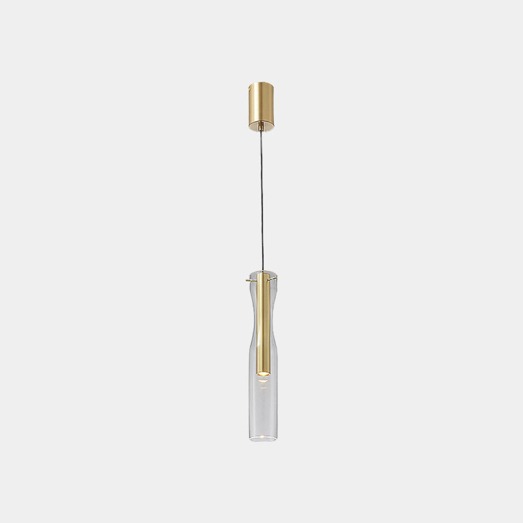 Pendelleuchte Modern Messing Glas Linear Zylinder LED