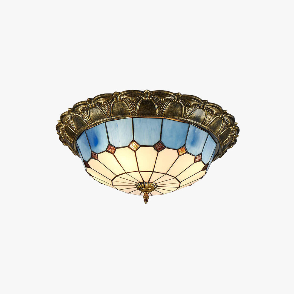 Arisha Retro LED Deckenleuchte Glas Rund Wohnzimmer