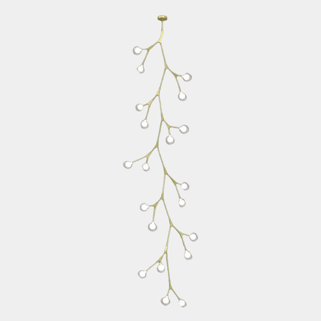 Branch Kronleuchter Glaskugel für hohe Decken, Schwarz / Gold