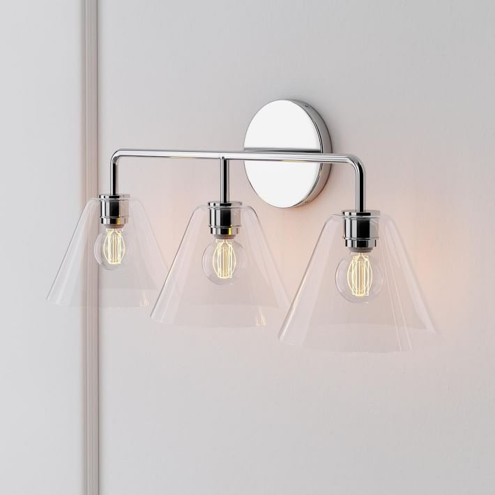 Conica Messing-Wandleuchte – Glas-Wandlampe für Flur und Schlafzimmer