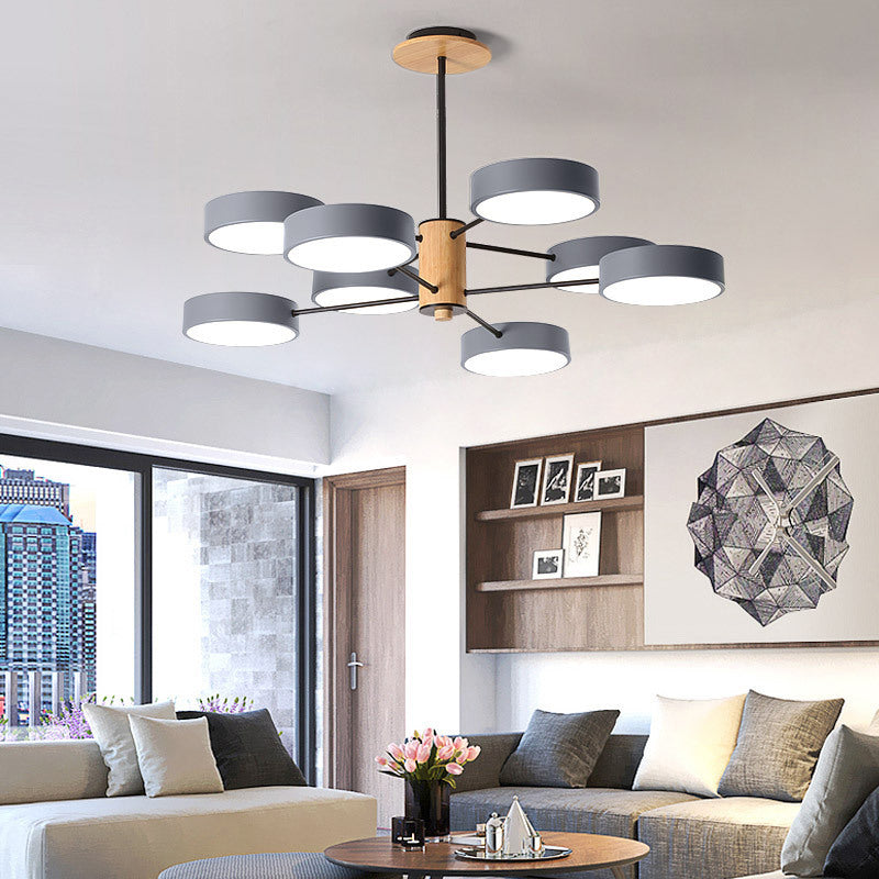 Arisha Modern Kronleuchter Geometrische Wohnzimmer, Metall Holz, 3 Farben-Letslighting