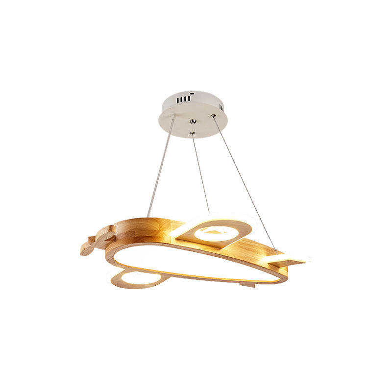 Aria Modern Pendelleuchte Flugzeugförmige Kinderzimmer, Gold, Holz Acryl