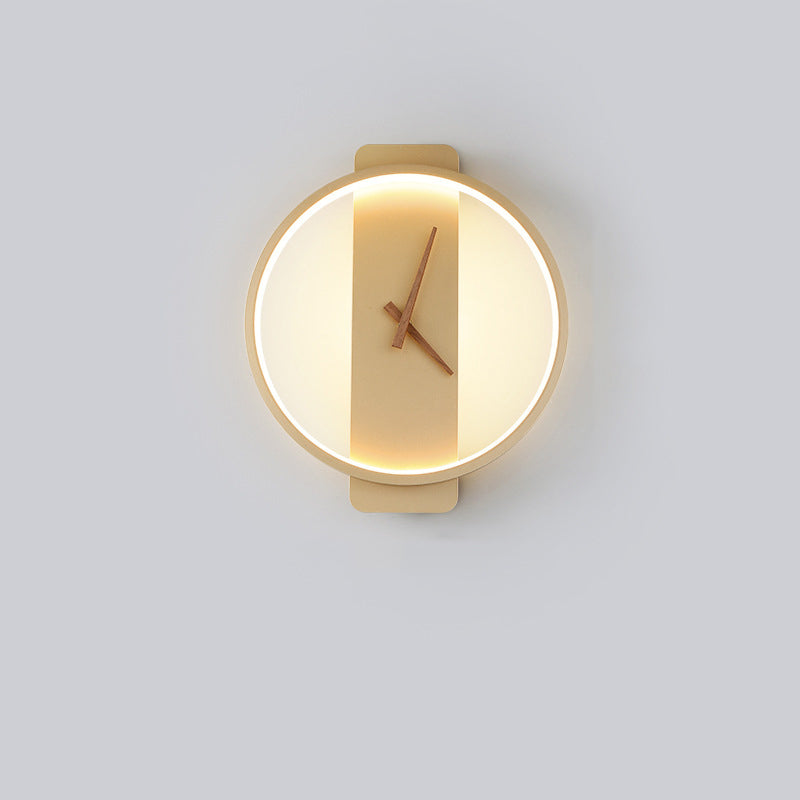 Valentina Arisha Square Clock Metall/Acryl Wandleuchte Gold Wohnzimmer