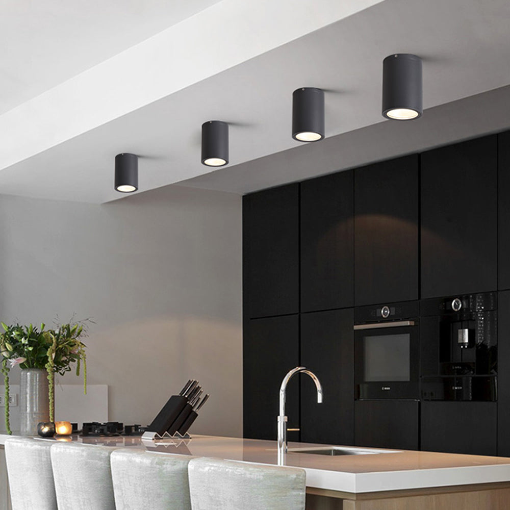 Ray Modern LED Außenleuchte Zylindrisch Schwarz Flur/Garten/Balkon Metall&Glas ∅11/15CM