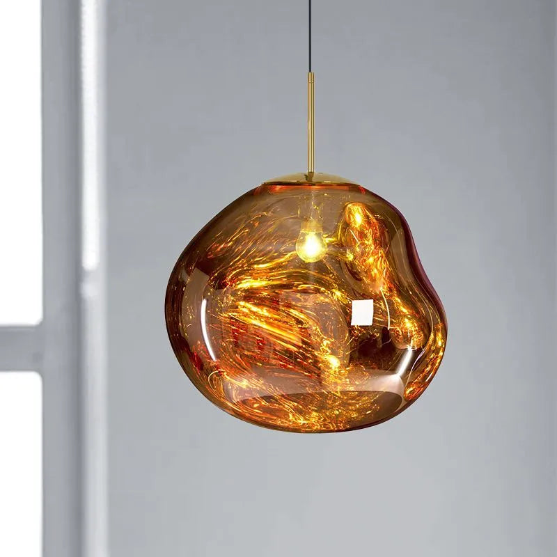Valentina Melt Glas Pendelleuchte in Lavaoptik