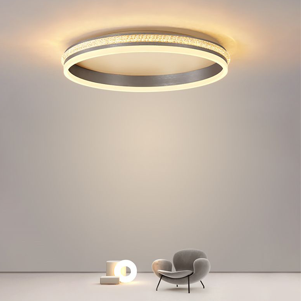 Arisha Modern LED Deckenleuchten Dimmbar Ring Weiß Wohnzimmer Metall