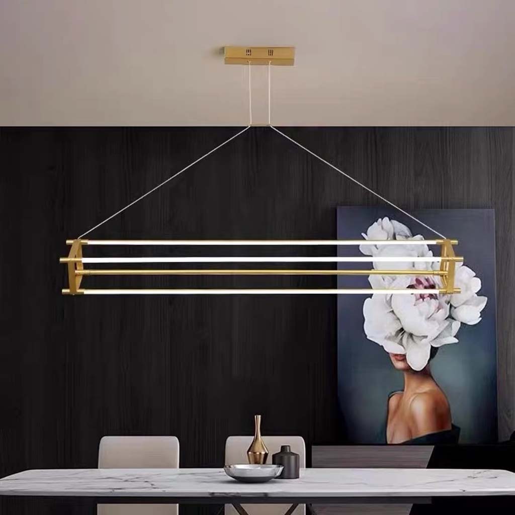 Pendelleuchte Modern Messing Lange Stange Linear LED, Gold