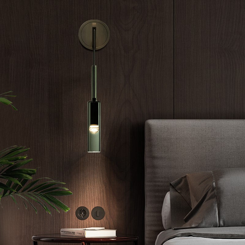 Arisha Modern LED Wandleuchte Schwarz Schlafzimmer/Bad Glas Metall-Letslighting