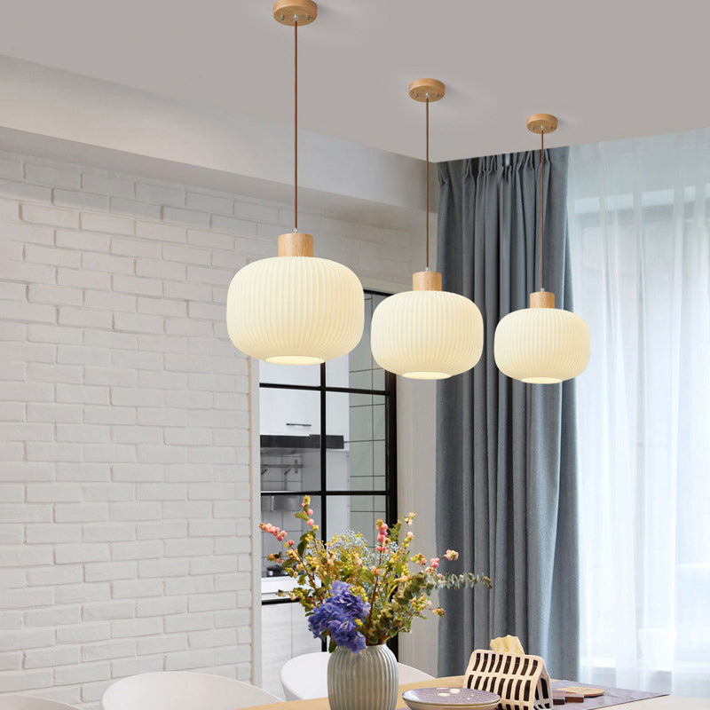 Muto Modern LED Pendelleuchte Weiß 2 Stile Ess/Wohnzimmer Holz/Glas