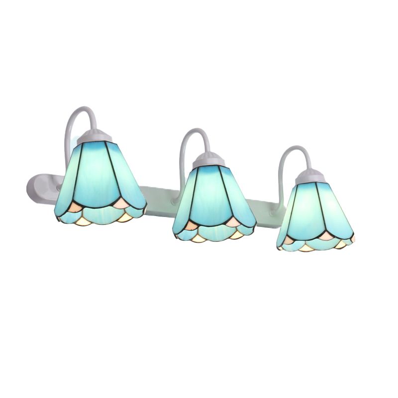 Arisha Vintage Blume LED Wandleuchte Schwarz/Weiß/Blau Schlafzimmer/Flur Metall/Glas