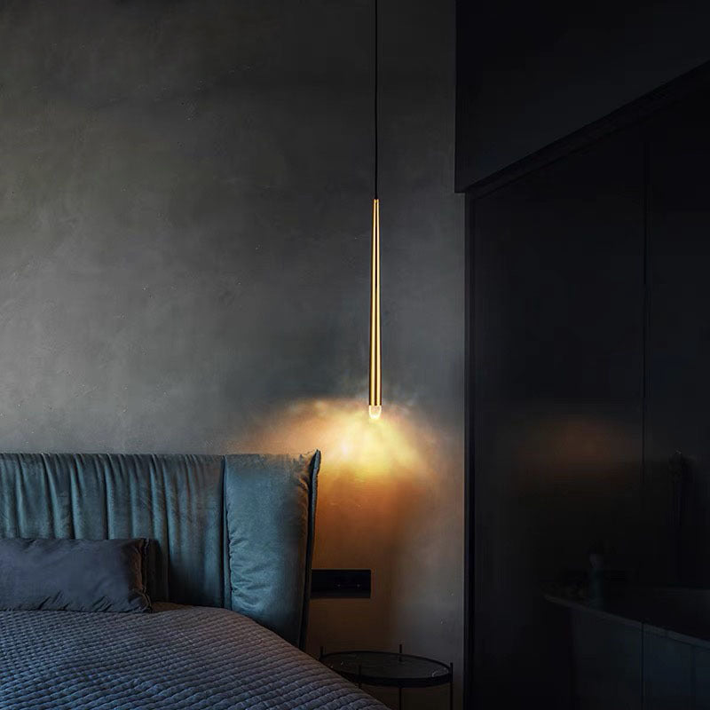 Arisha Modern LED Pendelleuchte Linear Gold Wohnzimmer Metall