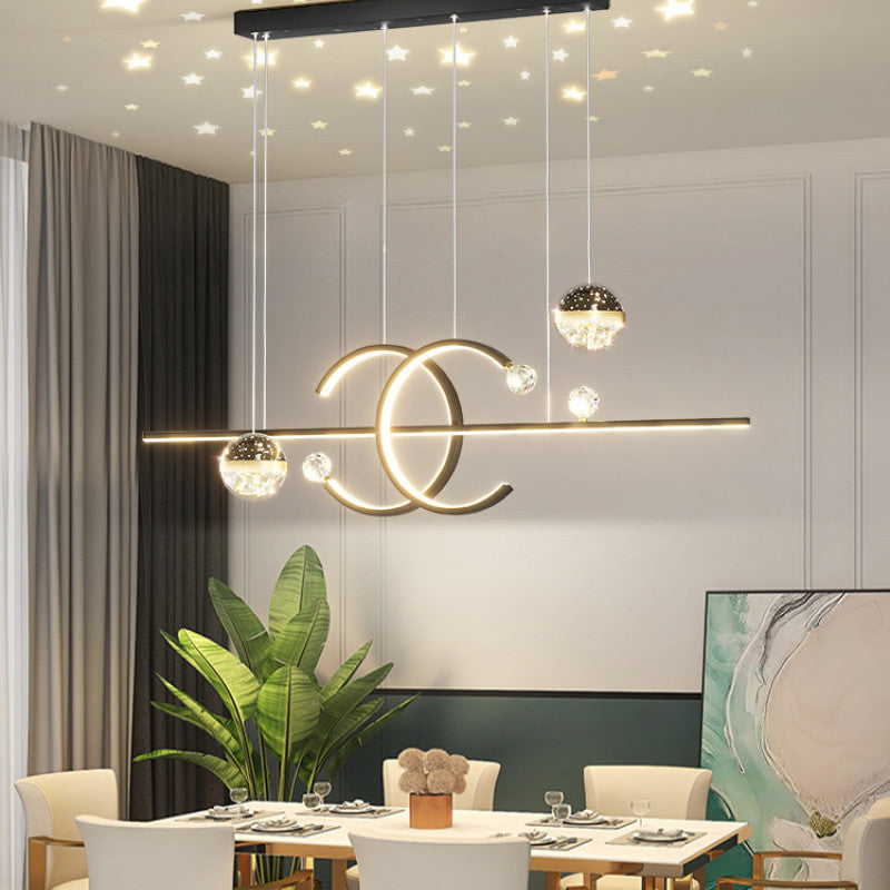 Kristy Linear Doppel-C-Design Pendelleuchte Esszimmer Wohnzimmer Schlafzimmer-Letslighting