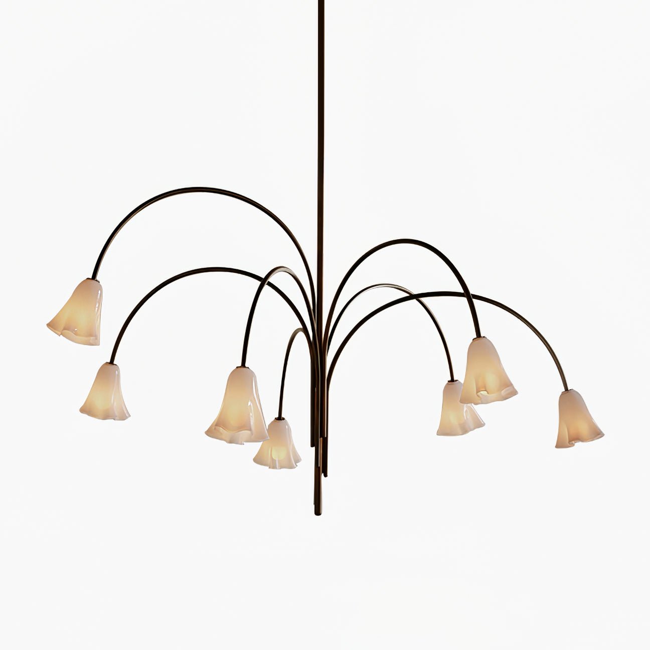 Aurora Chandelier Blossom Petal Glass Arms - Neutralighting