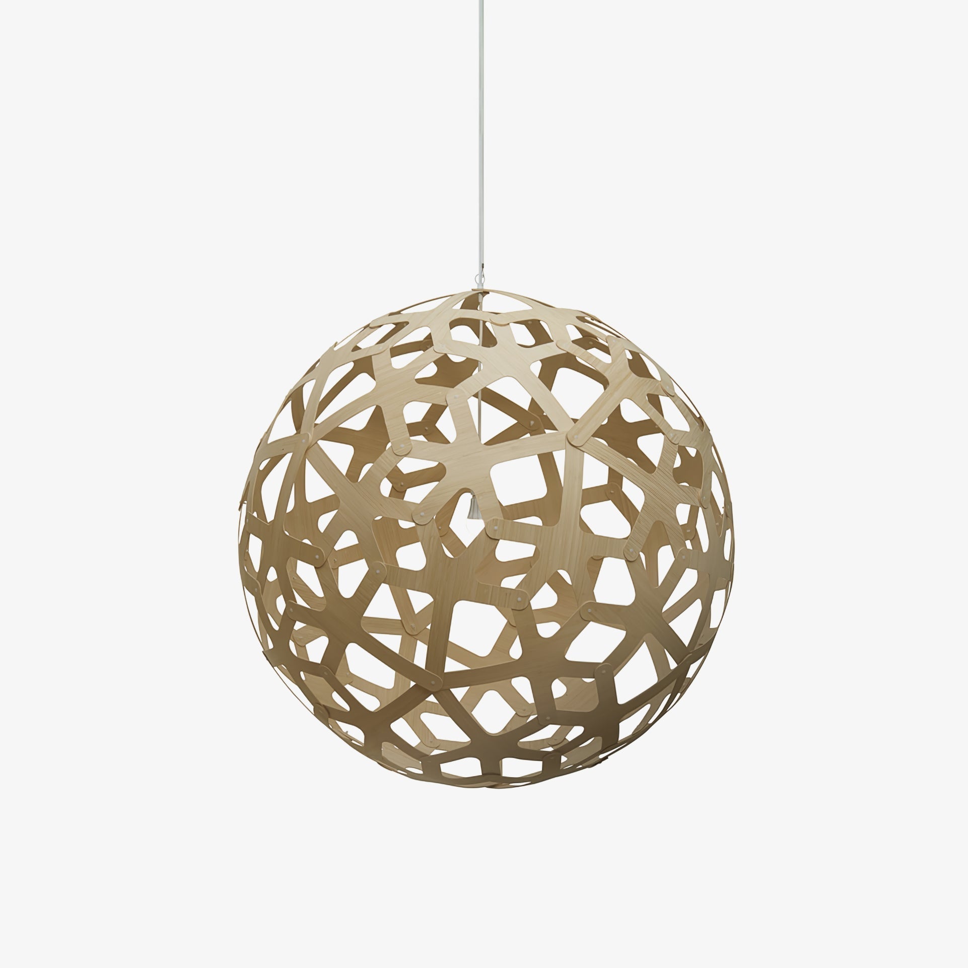 Lustra Pendelleuchte Geometrisch Holz Gewebt-Letslighting