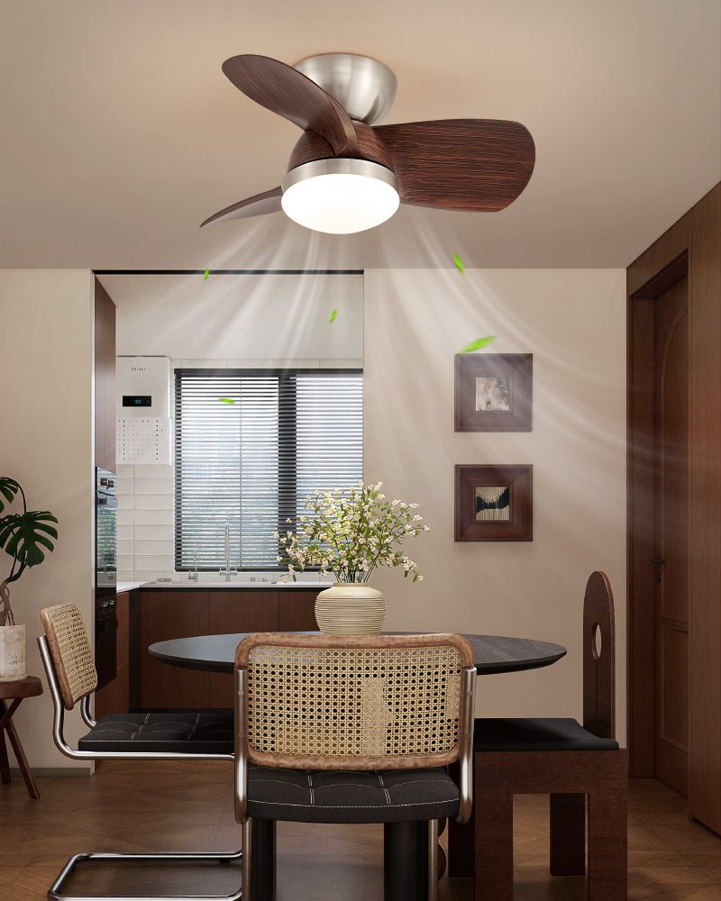 Dyms Deckenventilatorleuchte mit weißem Lampenschirm