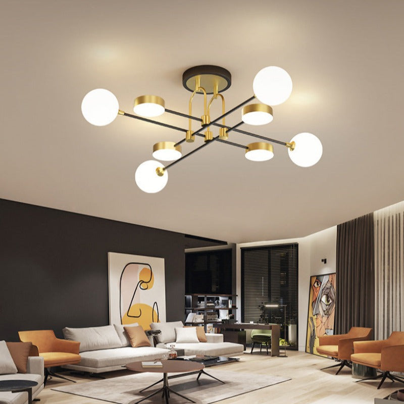 Valentina Modern LED Deckenleuchte Gold Schlafzimmer/Wohnzimmer Glas&Metall