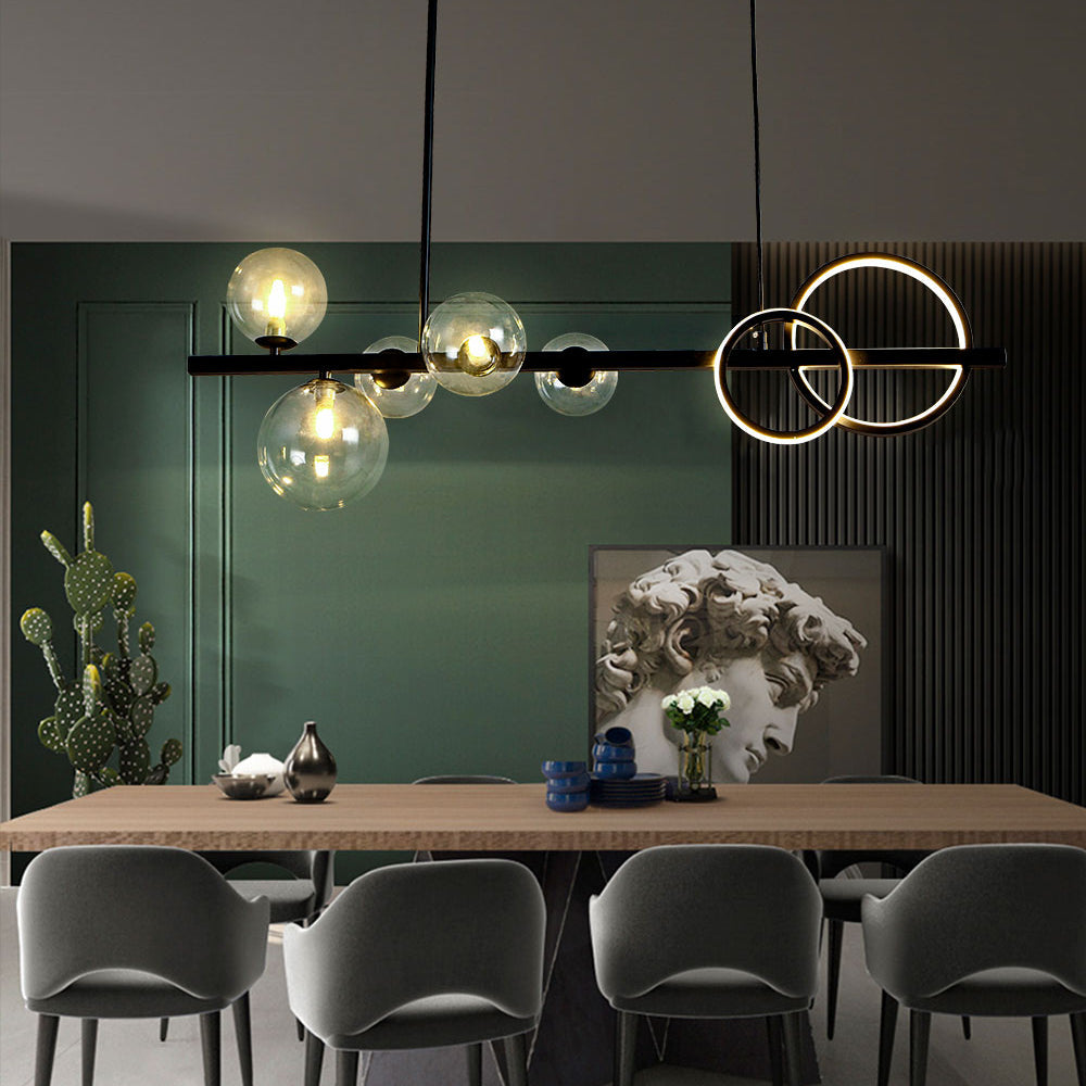 Valentina Modern Linear LED Pendelleuchte Schwarz/Gold Ess/Wohnzimmer Esstisch Metall&Glas
