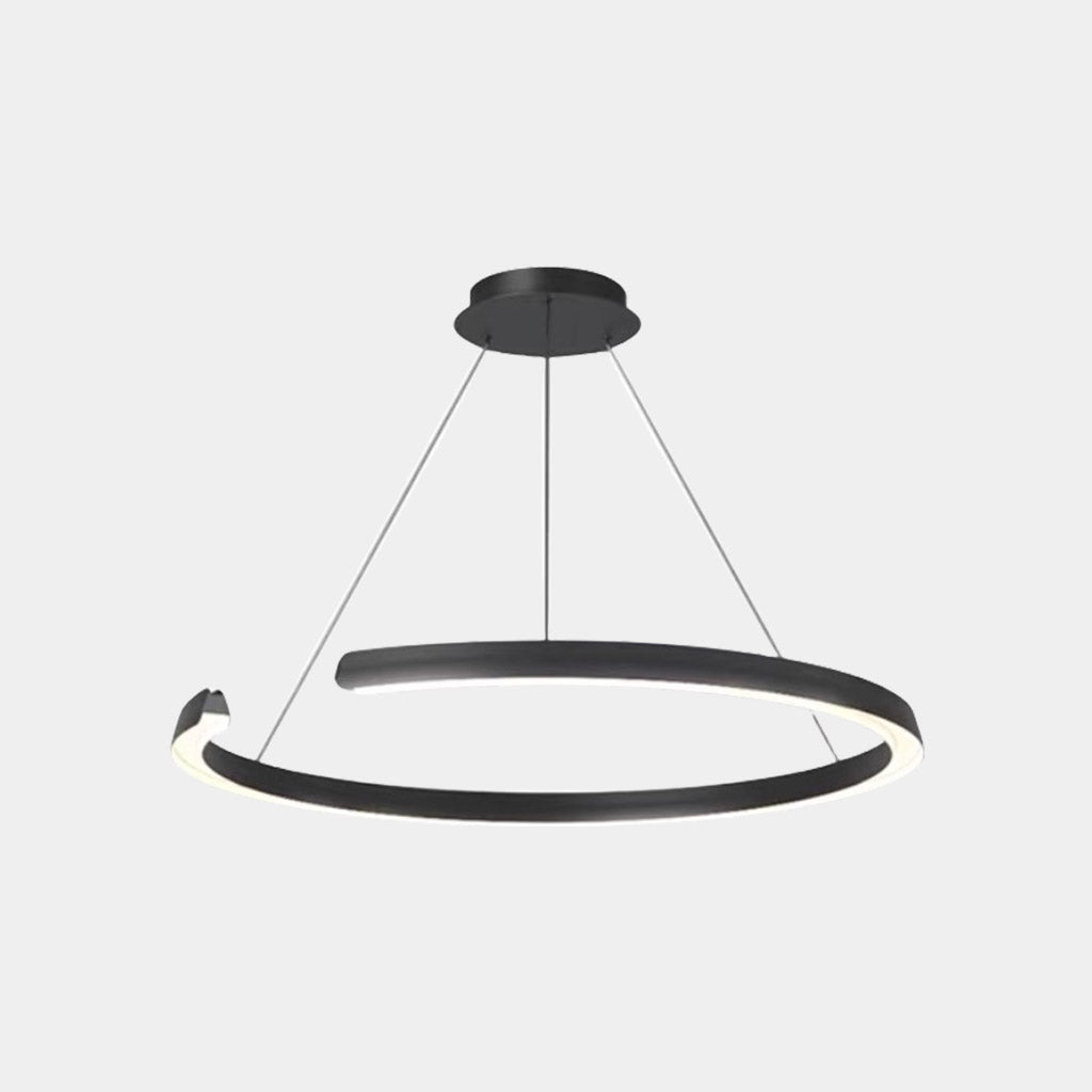 Kronleuchter Multi-Ring C-Form LED dimmbar, Schwarz