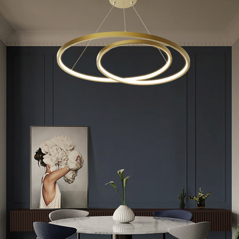 Arisha Modern Ring Linear LED Pendelleuchte Gold/Schwarz Wohn/Schlaf/Esszimmer Kupfer&Kieselgel