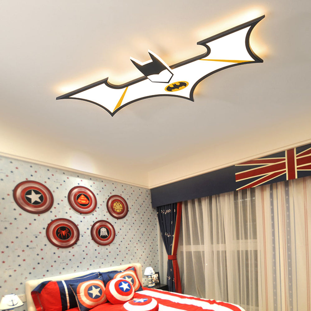 Aria LED Kindliche Fledermaus Acryl Deckenleuchte, Schwarz/Blau, Wohnzimmer