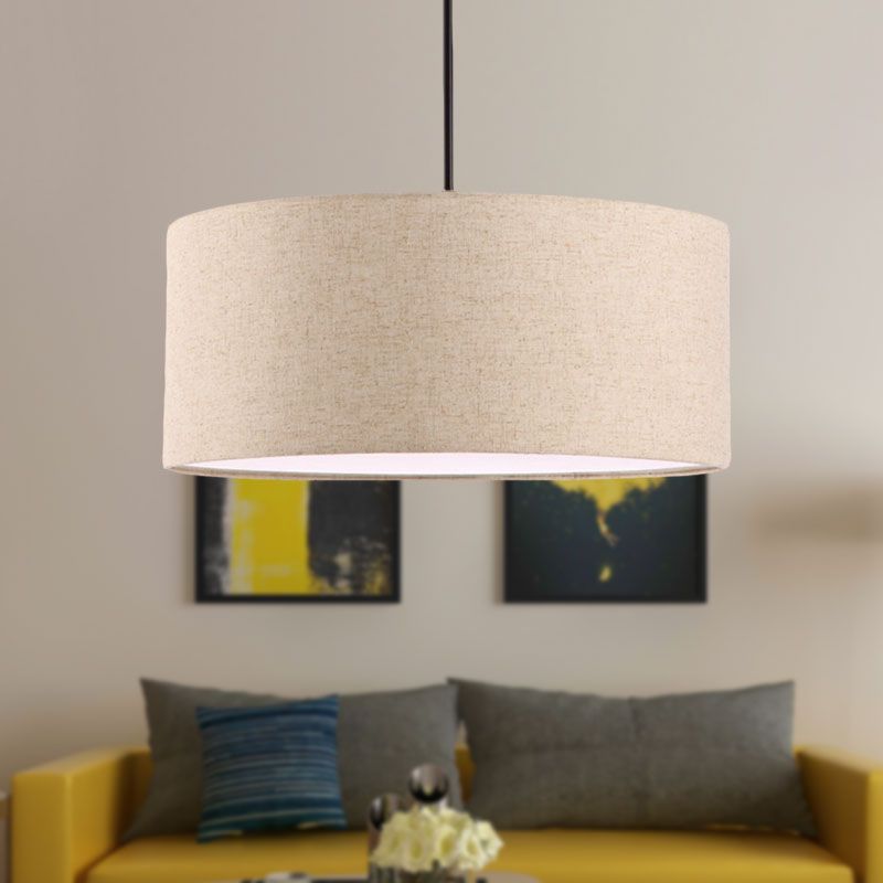 Ritta Modern LED Pendelleuchte Schwarz/Weiß/Beige/Flachsfarben Wohn/Ess/Schlafzimme Metall&Stoff-Letslighting