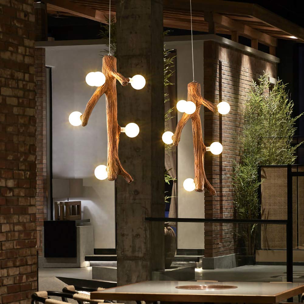 Epoch Nordisch LED Kronleuchter Holz Wohn/Esszimmer/Schlafzimmer