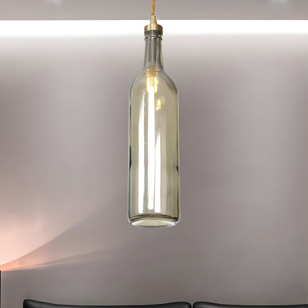 Valentina Industriell Weinflasche Glas Pendelleuchte Bunt Wohnzimmer