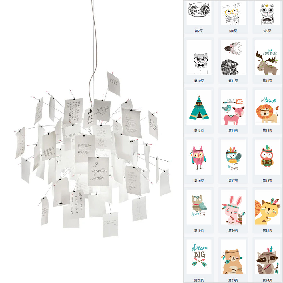 Ortheen Individual Creativity Paper Metal Chandelier - Letslighting