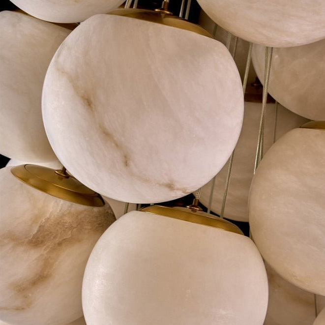 Grapha Cluster Alabaster Globe Chandelier - Letslighting