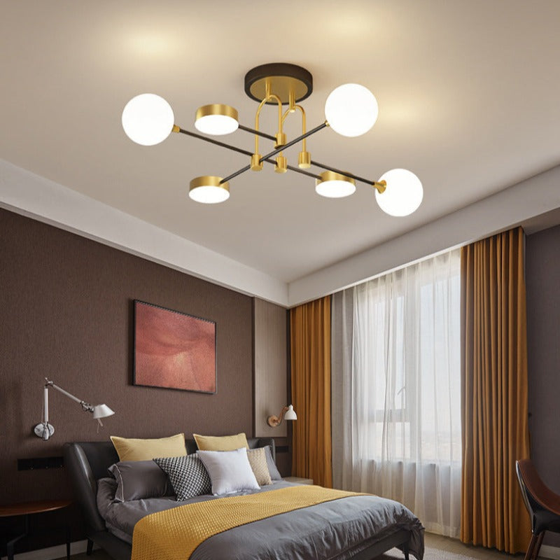 Valentina Modern LED Deckenleuchte Gold Schlafzimmer/Wohnzimmer Glas&Metall